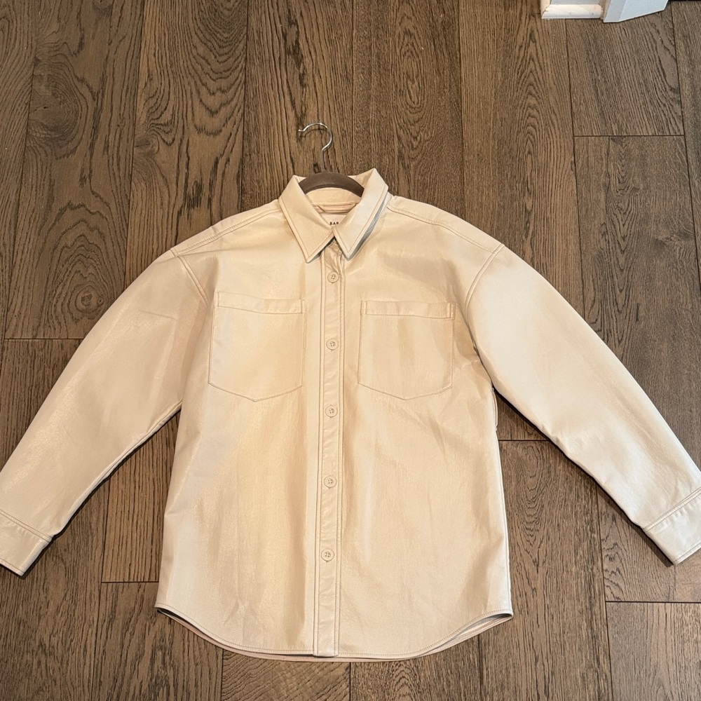 Women’s Cream Leather Shirt